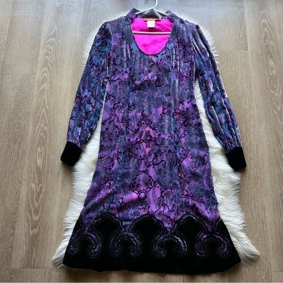 Shanghai Tang Dresses & Skirts - Shanghai Tang Rare Vintage Silk Floral Burnout Dress